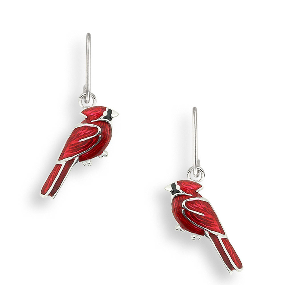 Sterling Silver Cardinal Bird Wire Earrings-Red - Neustaedter's Fine  Jewelry St. Louis