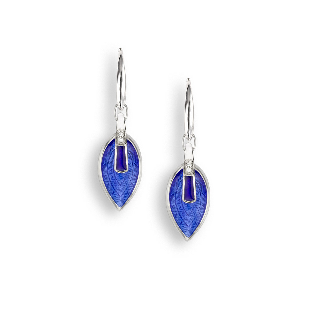 Nicole Barr - Sterling Silver (Dark) Blue Art Deco Wire Earrings. White  Sapphires. - Neustaedter'S Fine Jewelry St. Louis
